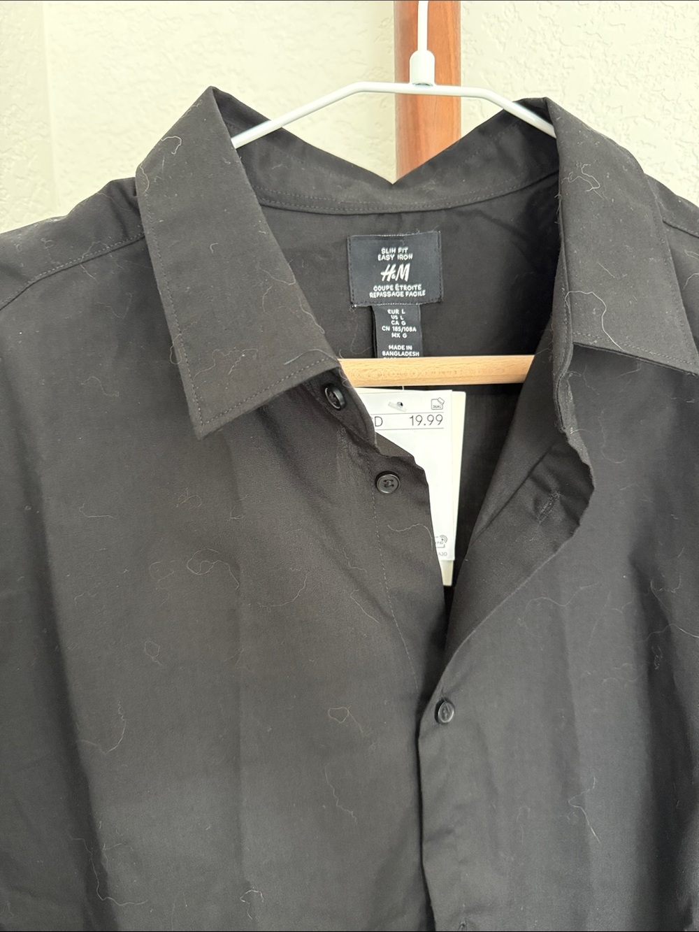 H&M Black Men's Casual Button-Down Shirt